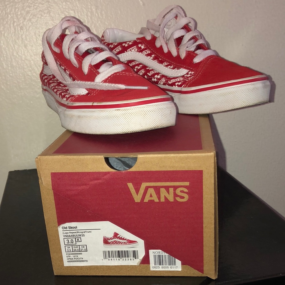 Red vans size 3 with box